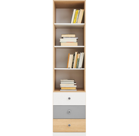 PIXEL PX6 polc, Keksz Tölgy/Fehér Lux/Szürke