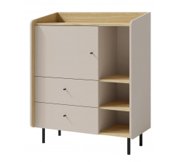 ALESSIO AE 9 komód, Bézs-homok/Tölgy olajozott