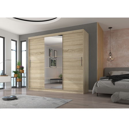 Tolóajtós szekrény tükörrel ERWIN 235 Sonoma+Sonoma