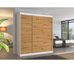 Tolóajtós szekrény MEGAN 200 Fehér+Artisan