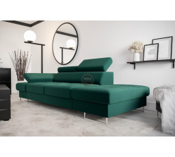 SOFA GALAXY II SZEZLONG 235 CM - Odcienie zieleni , Szezlong po prawej - prawa strona
