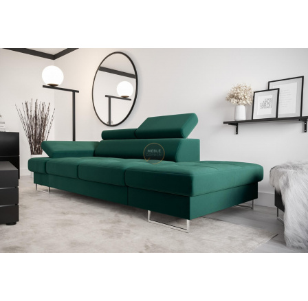 SOFA GALAXY II SZEZLONG 235 CM - Odcienie zieleni , Szezlong po prawej - prawa strona