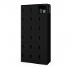 Zárható fém öltözőszekrény talapzaton KAROL, 900 x 1850 x 400 mm, fekete