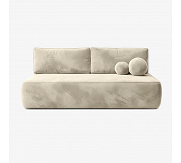 Sofa Rozkładana ARVETO Kremowa Welurowa