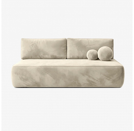 Sofa Rozkładana ARVETO Kremowa Welurowa Sofa Rozkładana ARVETO Kremowa Welurowa