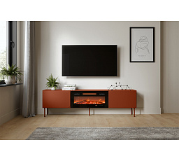 RAFAEL 200 EF TV-szekrény elektromos kandallóval, Brick Red