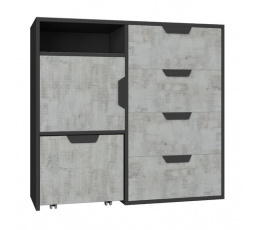 NANO komód - NA8, grafit + enigma