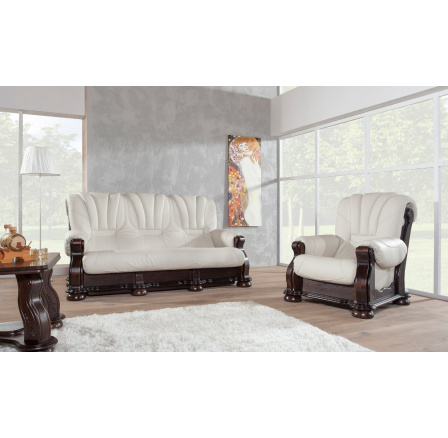 Kožená sedací souprava Ceylan 3N+2+1 bílá