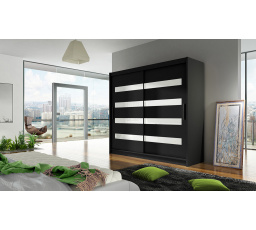 Šatní skříň BERGER XI, Černá/Bílá