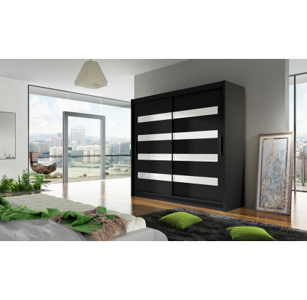 Šatní skříň BERGER XI, Černá/Bílá