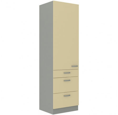 Kuchyňská skříňka KARPO 60 DKS 210 3S 1F, Krémový lesk/šedá