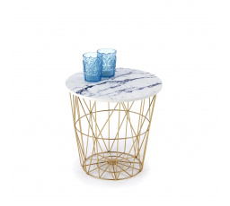 HARISSA G dohányzóasztal, arany/fehér márvány