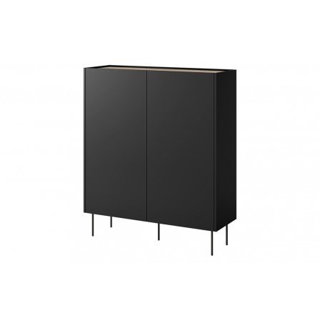 Komoda DESIN 2D2SZ, Černý mat/Dub Nagano