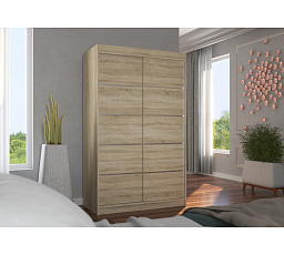 Tolóajtós ruhásszekrény BENISSO 120 Sonoma+Sonoma