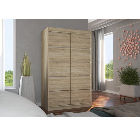 Tolóajtós ruhásszekrény BENISSO 120 Sonoma+Sonoma