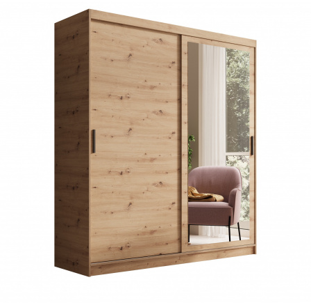 Tolóajtós és tükörrel ellátott Hailey 180 Artisan+Artisan ruhásszekrény