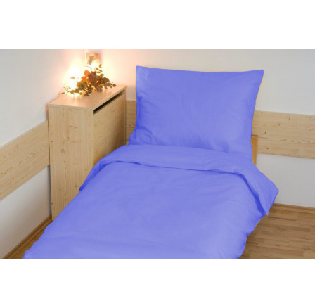 Prodloužené povlečení bavlna UNI 140x220, 70x90cm Modrá nitěný knoflík