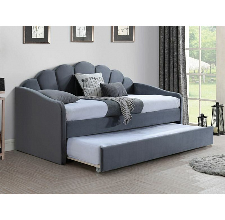 Kétszemélyes ágy BELLA Velvet, 90x200 cm, szürke Bluvel 14