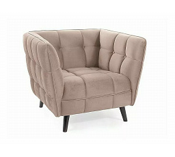 CASTELLO 1 Velvet fotel, bézs Bluvel 28/wenge