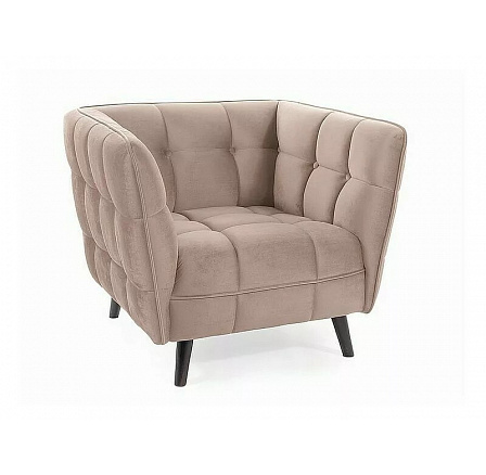 CASTELLO 1 Velvet fotel, bézs Bluvel 28/wenge