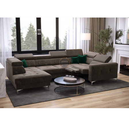 NAROŻNIK TOSCANIA MAX I RELAX Z FUNKCJĄ SPANIA170x350x185 CM - prawa , Odcienie brązowego NAROŻNIK TOSCANIA MAX I RELAX Z FUNKCJĄ SPANIA170x350x185 CM - prawa , Odcienie brązowego