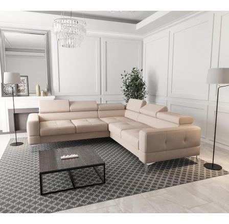 NAROŻNIK TAPICEROWANY TOSCANIA MAX 250×250 - prawa , Odcienie beżu