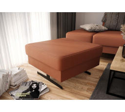 PUFA EMPORIO 70x70 CM SKÓRA NATURALNA - Skóra pomarańczowa