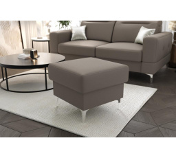 PUFA MALIBU 55X55 CM SKÓRA NATURALNA - Skóra w odcieniu szarości