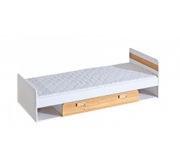 LORENTO L13 ágy, 195x80 cm, Briliáns Fehér/Nash Tölgy