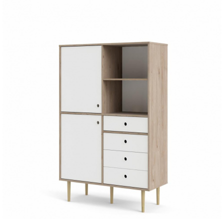 Regál RUBY 2d4s, Hickory/Bílá Regál RUBY 2d4s, Hickory/Bílá
