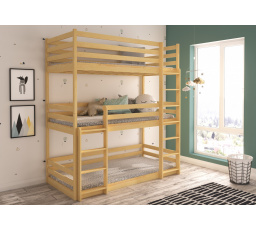 Háromszemélyes emeletes ágy TEDRO 180x80 Fenyő