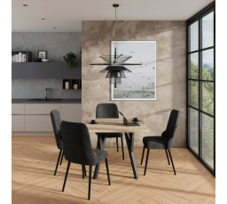 RODOS 83 asztal és szék készlet Sonoma+Fekete