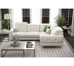 NAROŻNIK MALIBU SKÓRA NATURALNA 250X180 CM - prawa , Skóra złamana biel