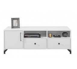 BERGEN TV-állvány - BE8, Fehér Lux + Fehér magasfényű