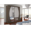 Tolóajtós szekrény tükörrel BALTIMORE 180 Choco+Choco