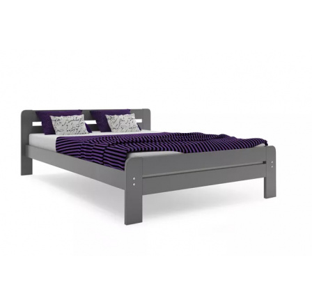 ŁÓŻKO SYPIALNIANE DALLAS GRAFIT STELAŻ DREWNIANY BEZ MATERACY 140 X 200 KPL