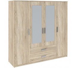 TAMINA 4D2S ruhásszekrény, Sonoma tölgy