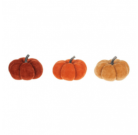 Textil tök - átmérő 7,5 cm, csomag ára (6 db) 3 szín keverékében Textil tök - átmérő 7,5 cm, csomag ára (6 db) 3 szín keverékében