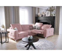 NAROŻNIK MALIBU RELAX Z FUNKCJĄ SPANIA 185x250 CM - prawa , Odcienie Różu