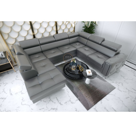 NAROŻNIK ORION MAX I Z FUNKCJĄ SPANIA 225X350X255 CM SKÓRA NATURALNA - Skóry naturalne - Wybierz swój kolor , Strona prawa