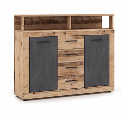 Komoda BLAGO MIDI B 119,5 cm Surowy Dąb/Grafit