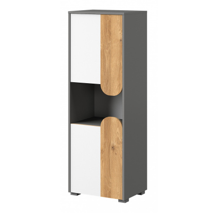 CARINI polc - CA4, világos grafit/fehér briliáns/nash tölgy