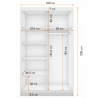 Tükrös ruhásszekrény NOEMI 01, Fehér