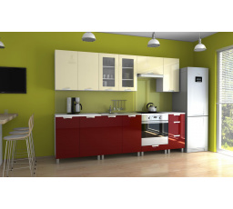 Kuchyňská linka Parkour RLG 260 vanilka/bordo lesk