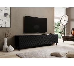 TV komód ASTI, fekete matt/fekete matt