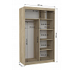 Tolóajtós szekrény tükörrel és LED világítással REWENA 120 Fehér+Fekete