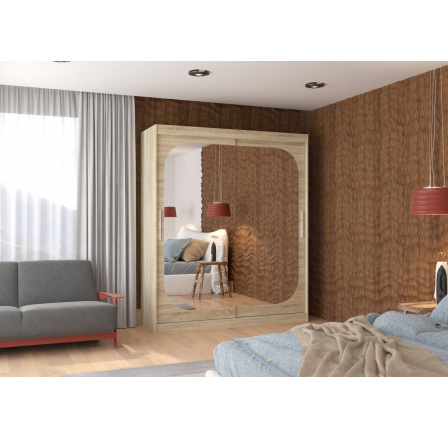 Tolóajtós szekrény tükörrel ARIZONA 180 Sonoma+Sonoma