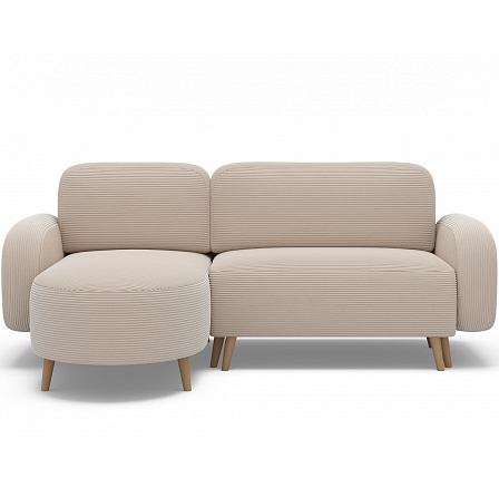 Bawal corner sofa with sleeping function and storage compartment, beige velvet, left-hand side Jarell 18 188x100 Left 1 Bawal corner sofa with sleeping function and storage compartment, beige velvet, left-hand side Jarell 18 188x100 Left 1