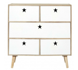 Etoile komód fehér/ természetes
