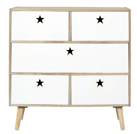 Etoile komód fehér/ természetes